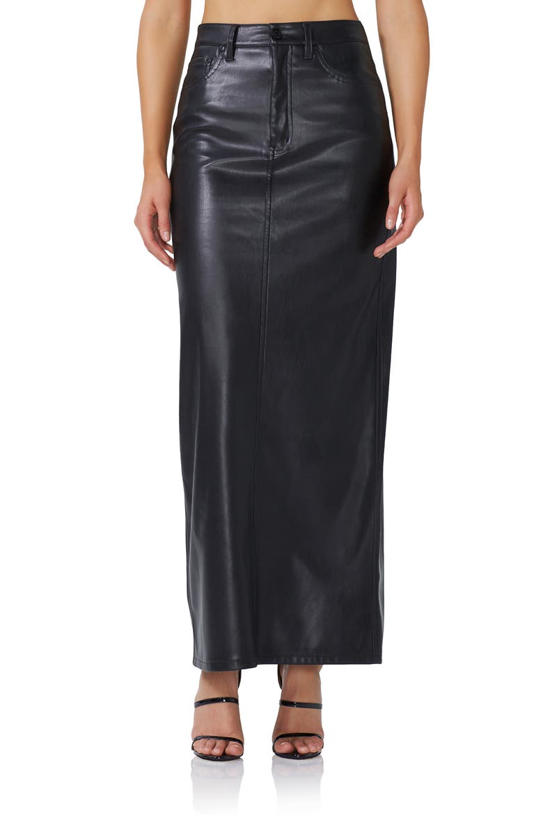 Amiri Faux Leather Maxi Skirt, Main, color, NOIR