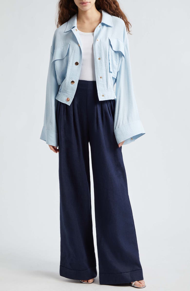 Ramy Brook Chelsea Snap-Up Jacket, Alternate, color, Crystal Blue