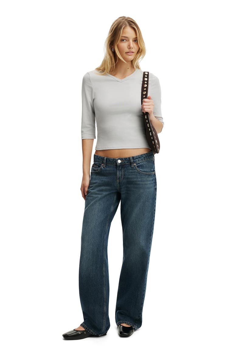 Women's 90S V Neck ¾ Sleeve, Alternate, color, Marble Mist