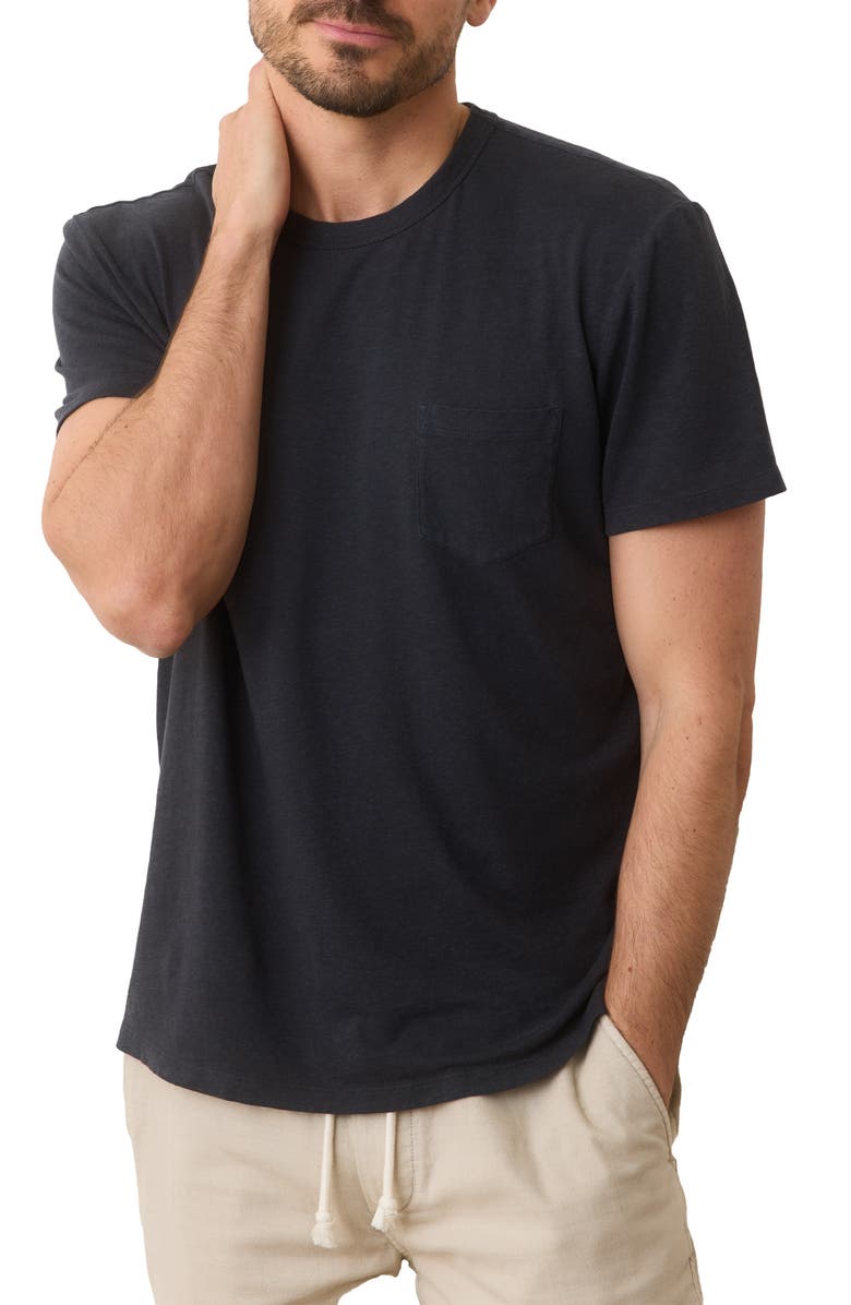 Marine Layer Relaxed Fit Hemp & Cotton T-Shirt, Main, color, Faded Black