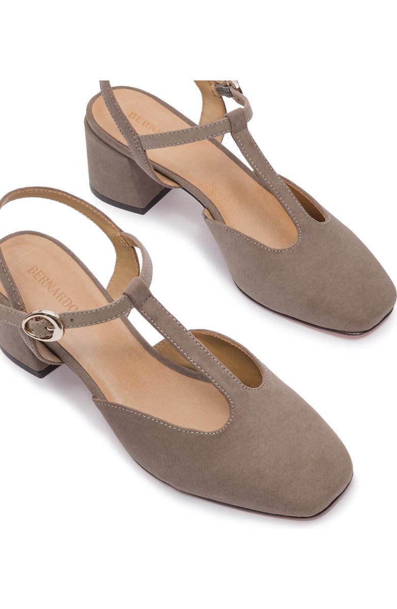 Bernardo Footwear Romi T-Strap Pump, Alternate, color, Walnut Suede