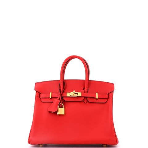 Birkin Handbag Red Swift with Gold Hardware 25