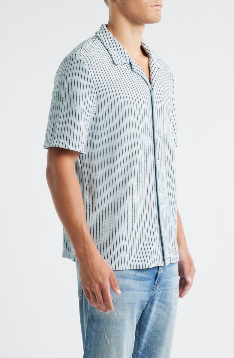 Madewell The Textured Knit Camp Shirt, Alternate, color, Feather Blue