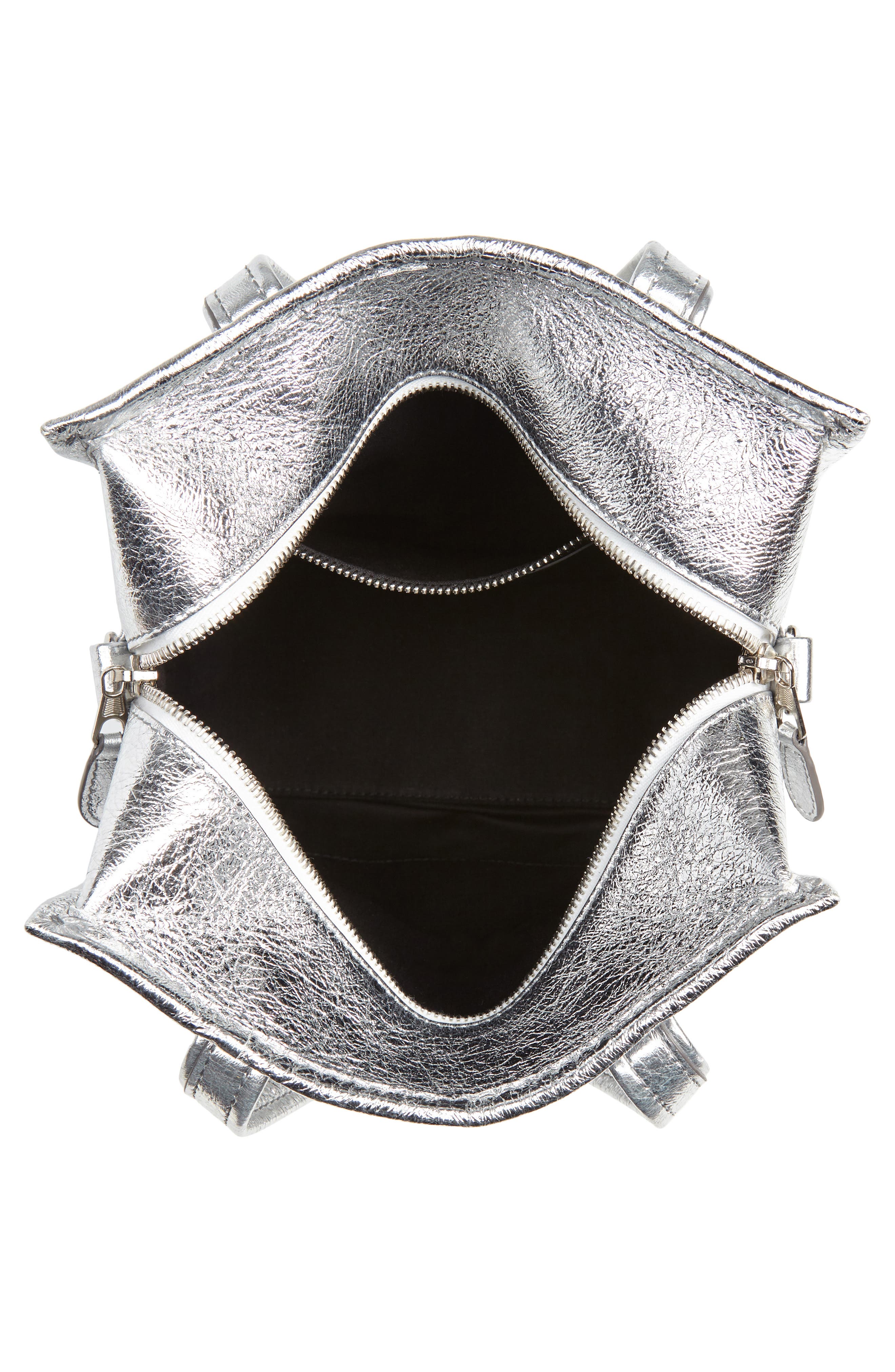 Balenciaga Extra Small Bazar Metallic Lambskin Leather Shopper, Alternate, color, 