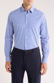 Duchamp Tailored Fit Check Print Dress Shirt