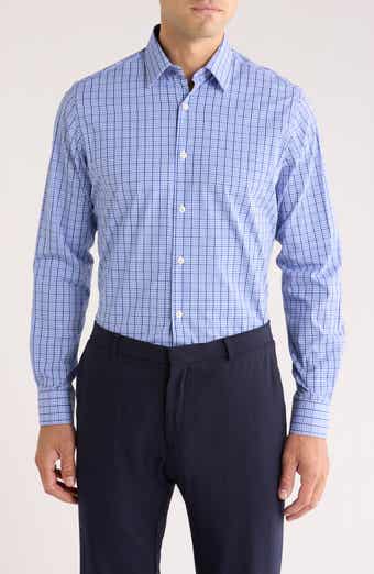 Duchamp Tailored Fit Check Print Dress Shirt