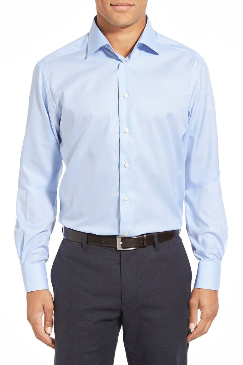 Contemporary Fit Houndstooth Dress Shirt, Alternate, color, BLUE
