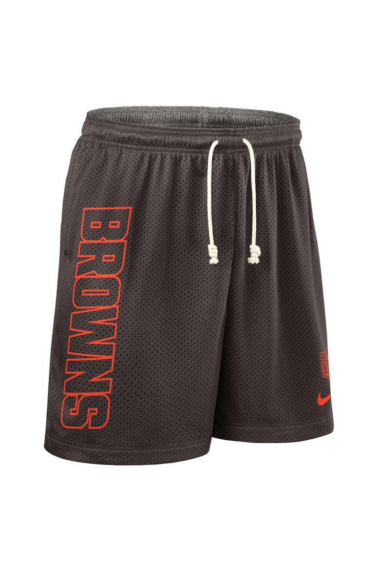 Men's Nike Brown Cleveland Browns Sideline Reversible Performance Shorts, Alternate, color, Brown