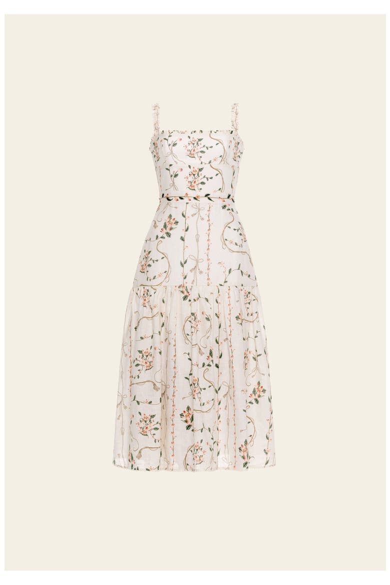Nispero  Navegante Midi Dress, Main, color, Ivory