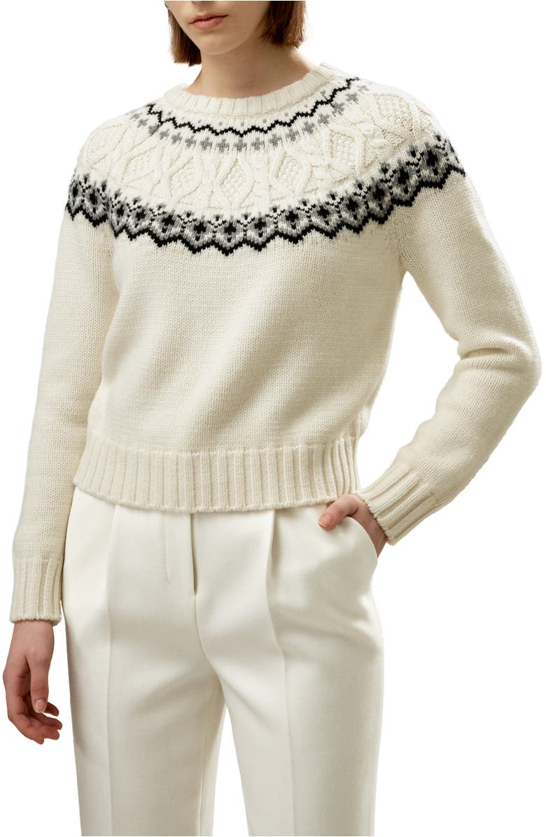 Lilysilk Fair Isle Crewneck Sweater for Women, Main, color,