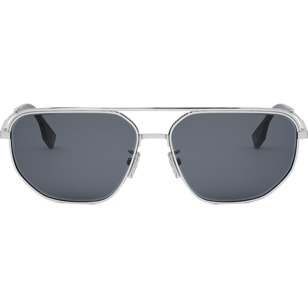 FENDI FENDI TRAVEL 61MM RECTANGULAR SUNGLASSES