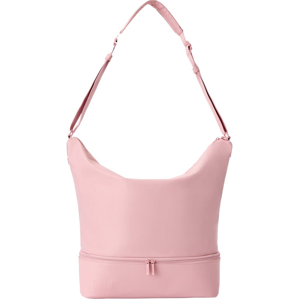 Beis Béis Nylon Shoulder Tote In Atlas Pink