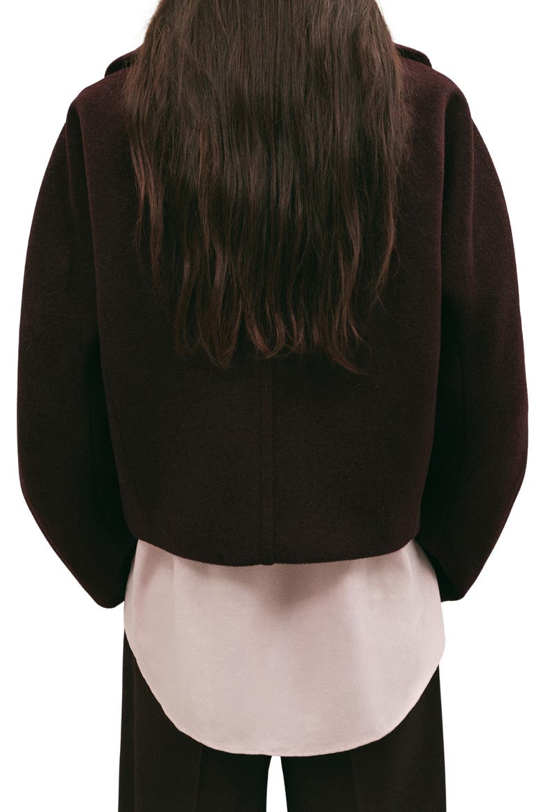 Wool Blend Crop Jacket, Alternate, color, MAROON