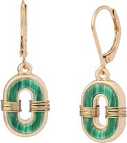 Robert Lee Morris Reconstituted Malachite Drop Earrings