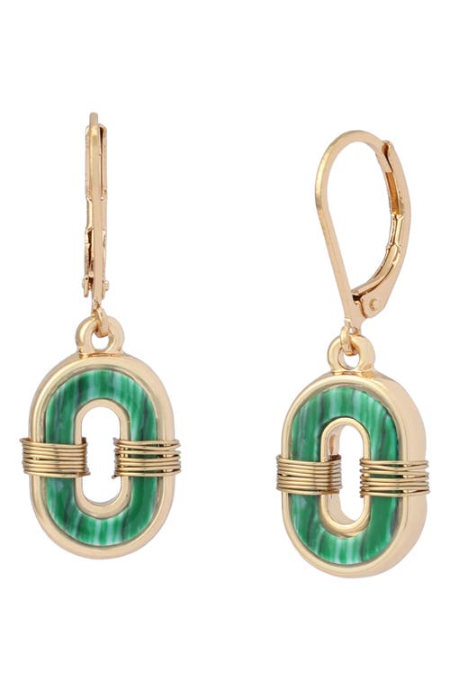 Robert Lee Morris Reconstituted Malachite Drop Earrings In Green