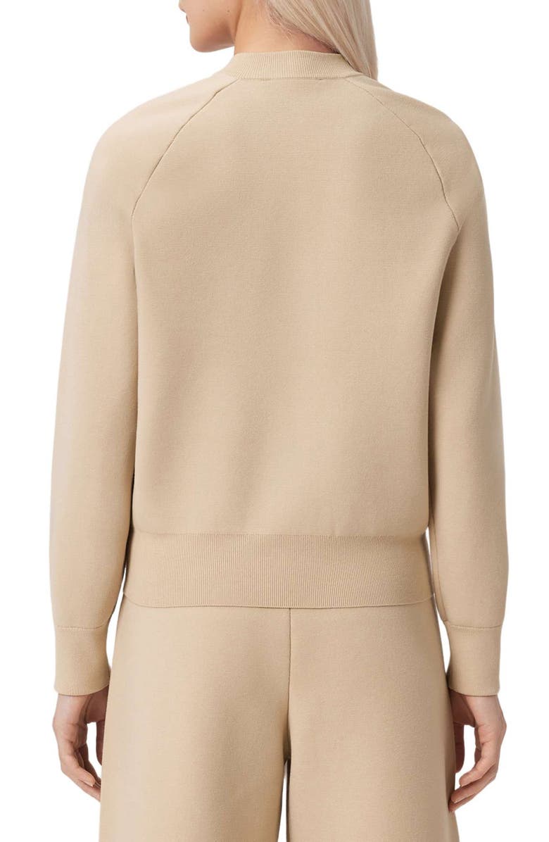 AllSaints Sonny Bomber Cardigan, Alternate, color, Pebble White