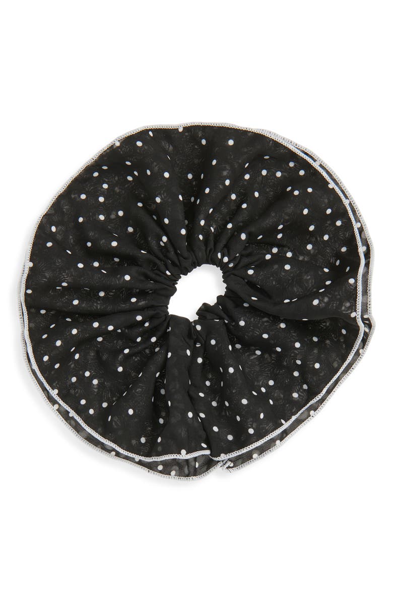 Tasha Polka Dot Scrunchies, Main, color, Black