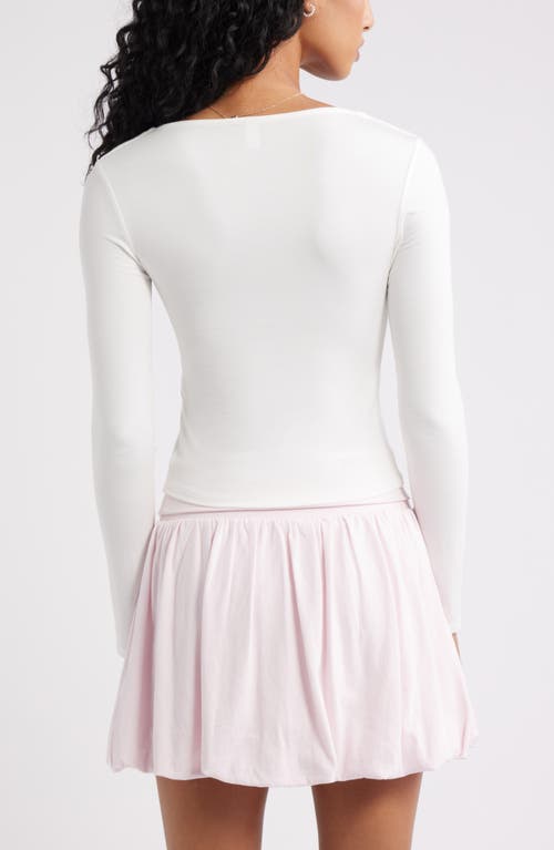 Bp. Long Sleeve Square Neck T-shirt In Neutral