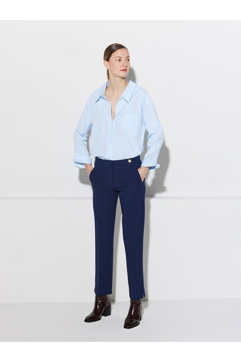 CHARLOTTE Stretch Jersey Cropped Boy Pants, Alternate, color, Navy