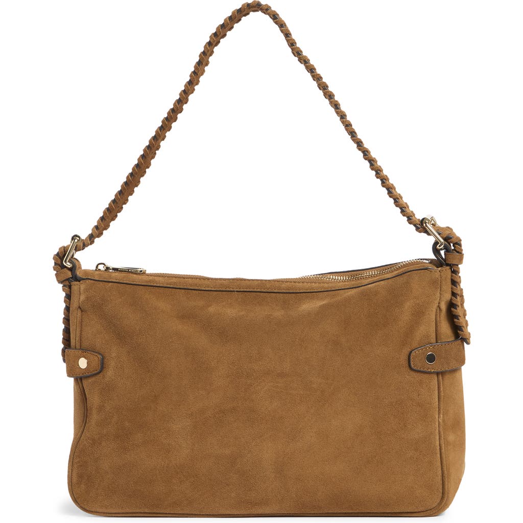 Rebecca Minkoff Chaya Whipstitch Suede Shoulder Bag In Brown