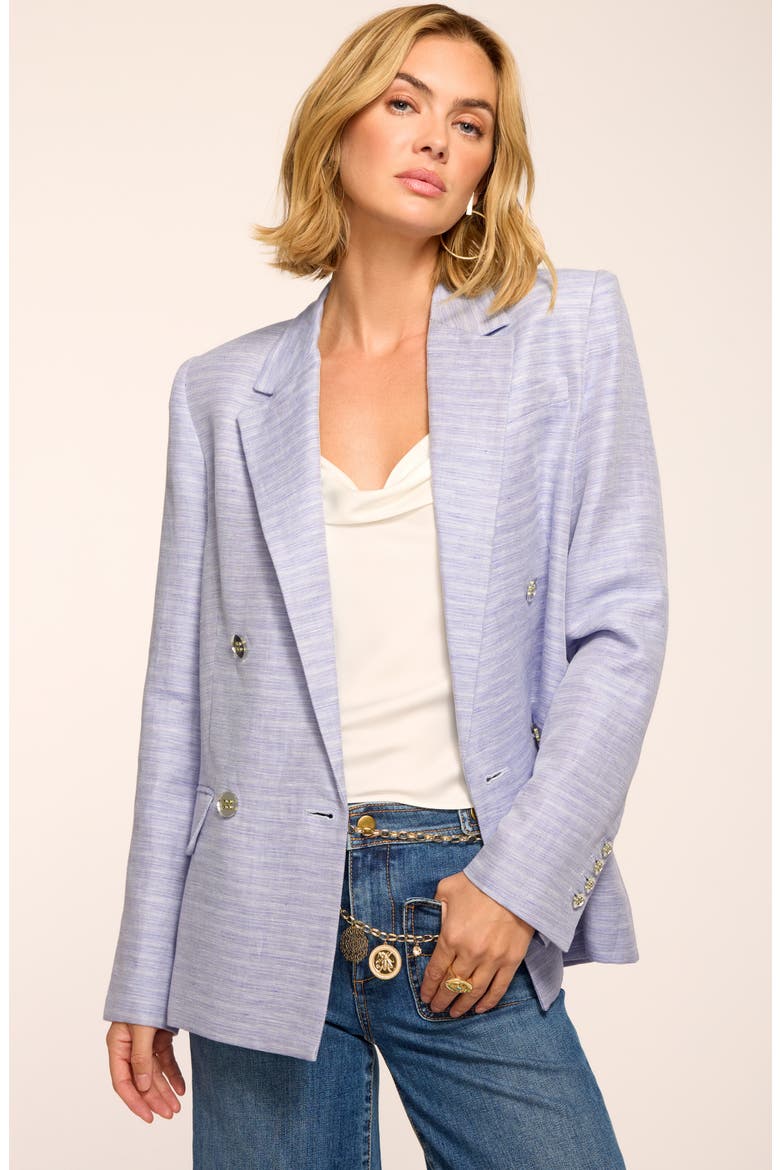 Callie Linen Blend Jacket, Alternate, color, BAZAAR BLUE LINEN