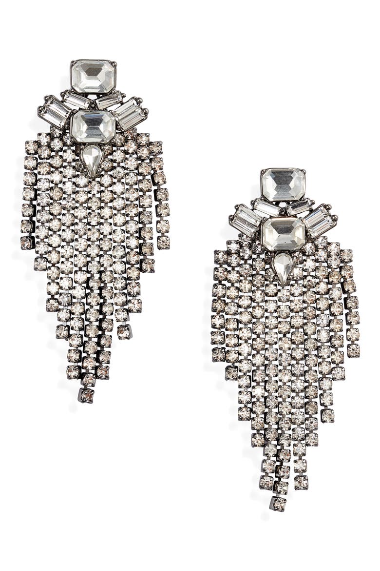 The Showstopper Earrings, Main, color, SILVER/ CLEAR