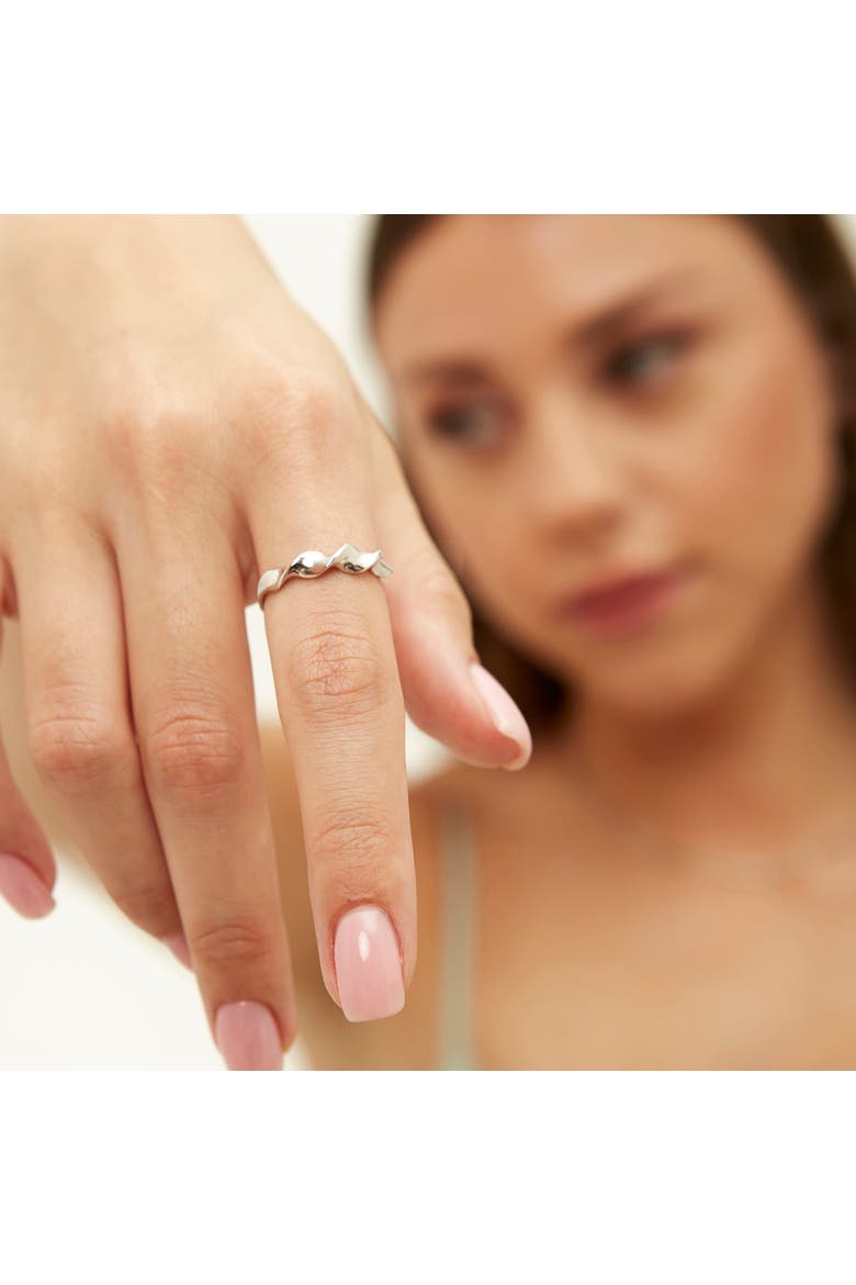 Helical Sterling Silver Ring Lightly Twisted Ring, Alternate, color, Silver