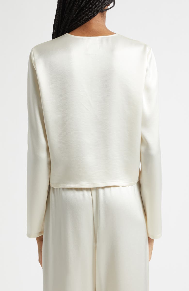 LESET Barb Button-Up Crewneck Cardigan, Alternate, color, Creme