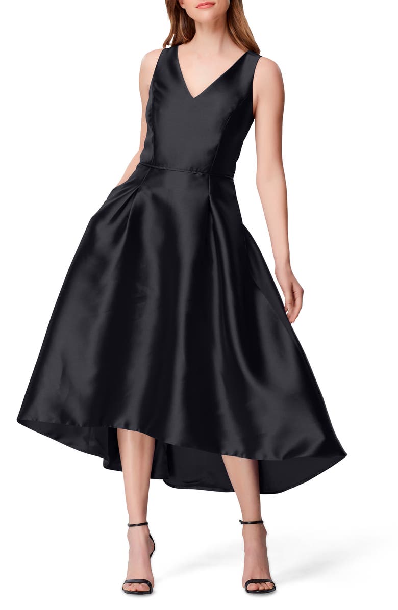 Tahari High/Low Mikado Cocktail Dress, Main, color,