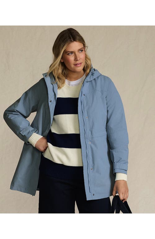 Lands' End Squall Hooded Waterproof Raincoat In Blue