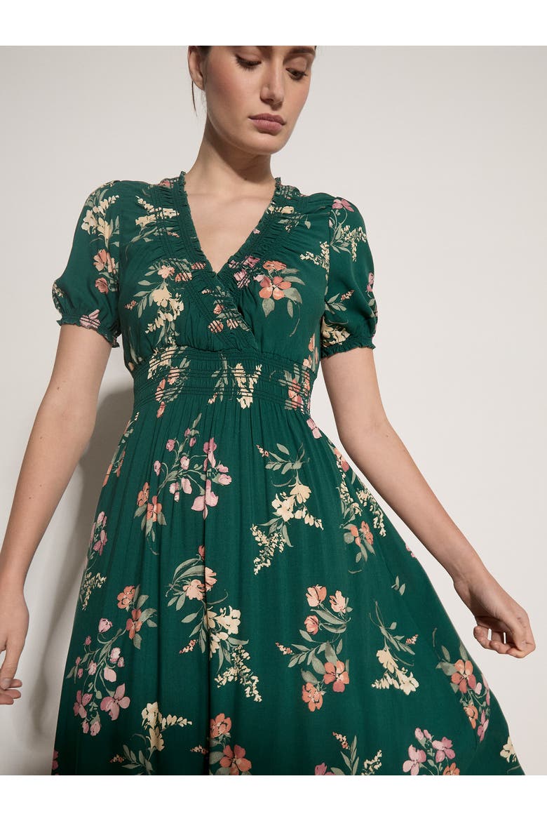 Watercolour Floral Tiered Maxi Dress, Alternate, color, Green