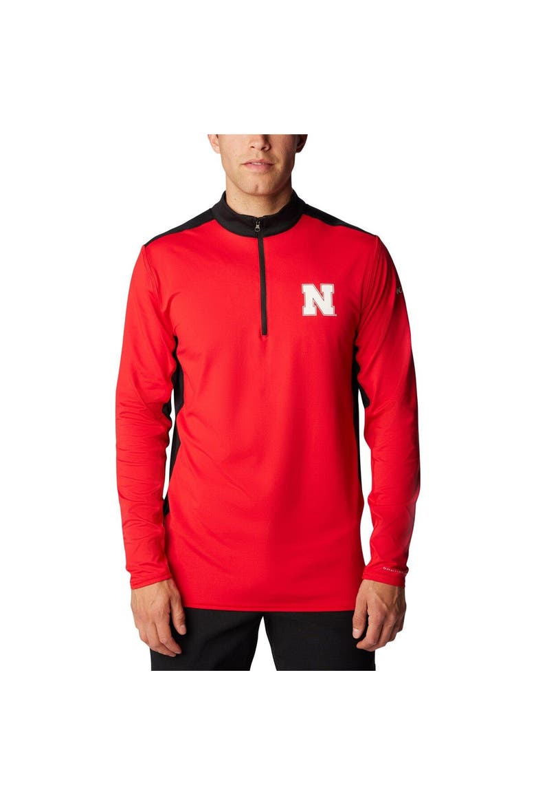 Men's Columbia Scarlet Nebraska Huskers Tech Trail™ Omni-Shade Quarter-Zip Top, Main, color, Scarlet