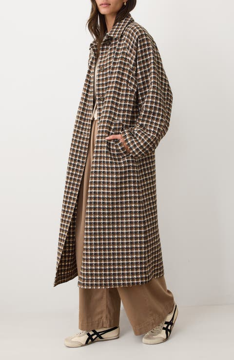 Hayes Houndstooth Trench Coat