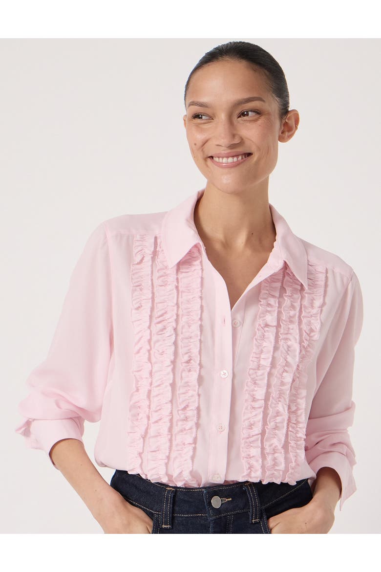 Chiffon Ruffle Blouse, Main, color, Soft Pink