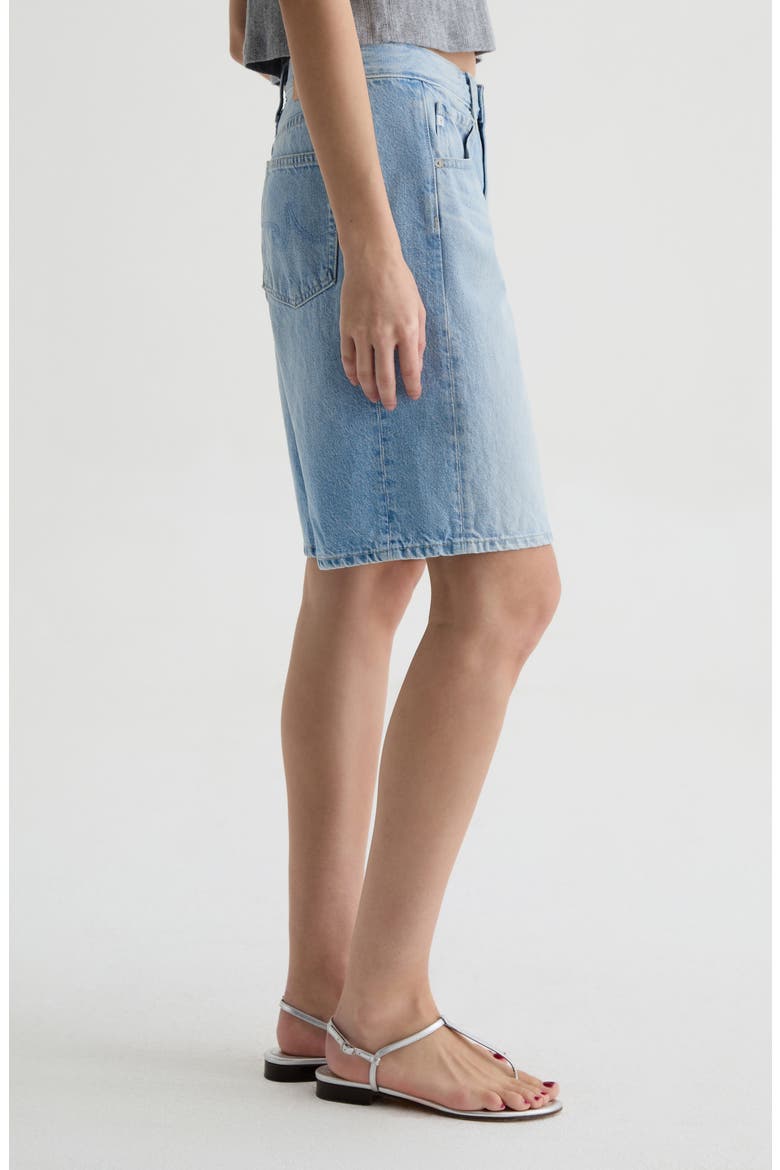 Hattie High Waist Barrel Denim Bermuda Shorts, Alternate, color, MONDRIAN