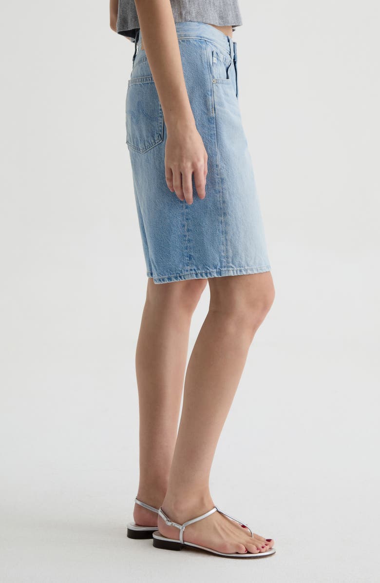 AG Hattie High Waist Barrel Denim Bermuda Shorts, Alternate, color, Mondrian
