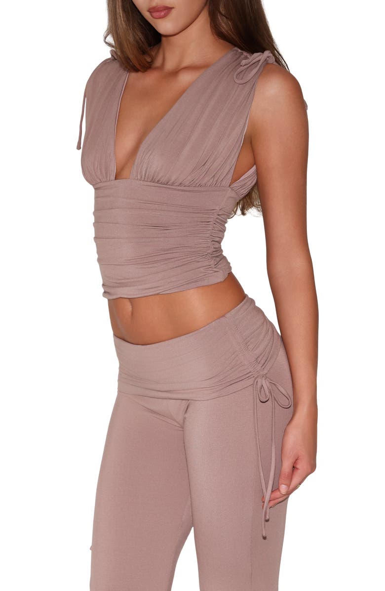 Tiger Mist Halona Ruched Plunge Top, Alternate, color,