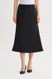 Ming Wang A-Line Stretch Deco Crepe Maxi Skirt