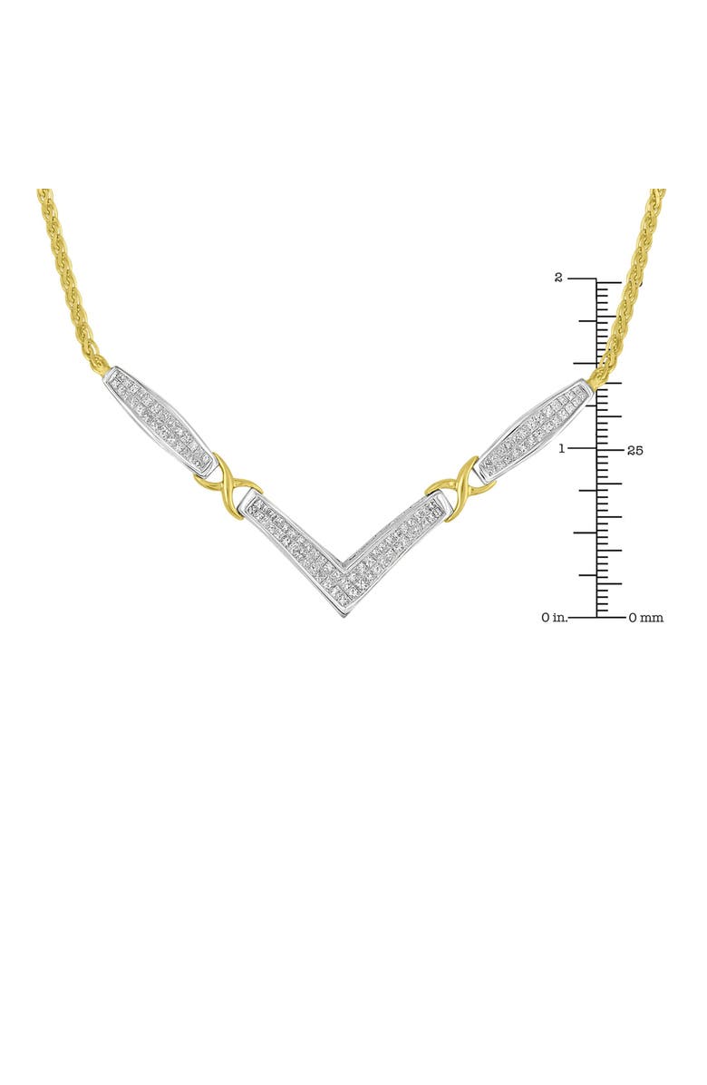 Haus of Brilliance 14K Gold 2.0 Ctw Diamond Flared and X-Station V Shaped Franco Chain Necklace, Alternate, color, Yellow