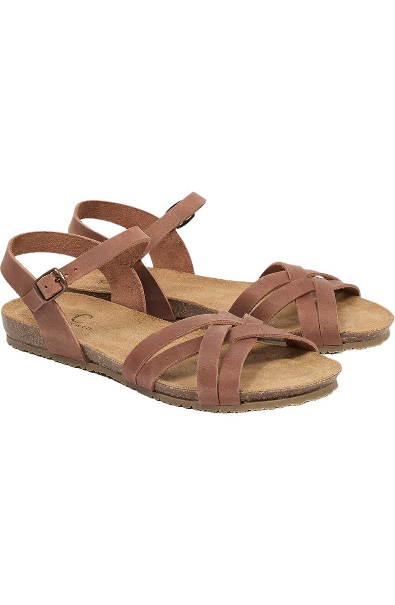 Celtic & Co. Multistrap Open Toe Flat Sandal, Main, color, Rust Leather