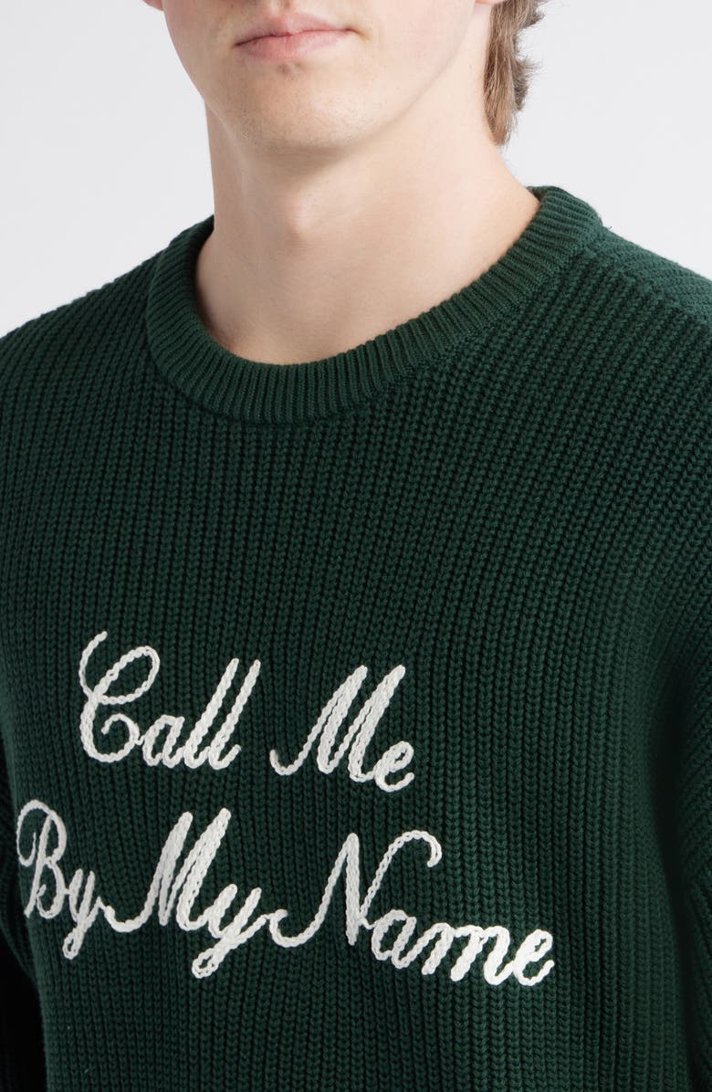 PacSun By My Name Crewneck Cotton Sweater, Alternate, color, Green