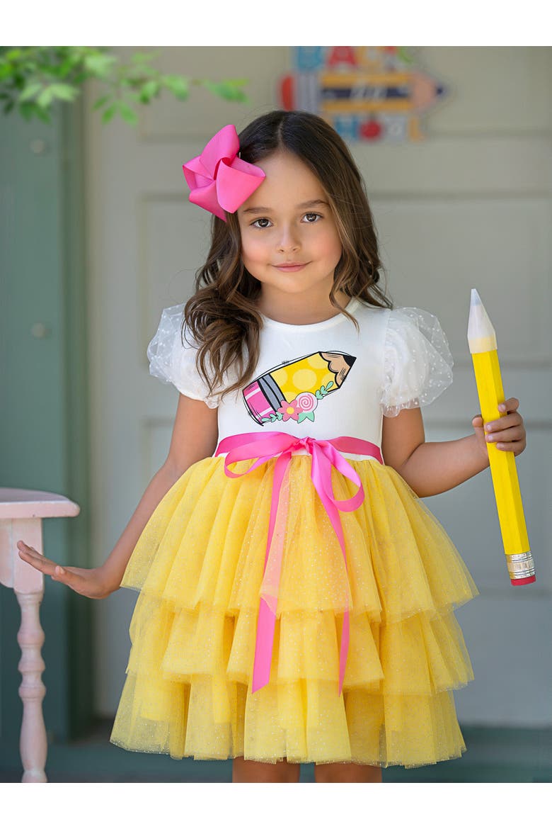 Homeroom Ballerina Layered Tutu Dress, Alternate, color, Yellow