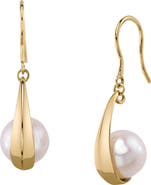 The Pearl Source 14K Gold Freshwater Pearl Regina Earrings