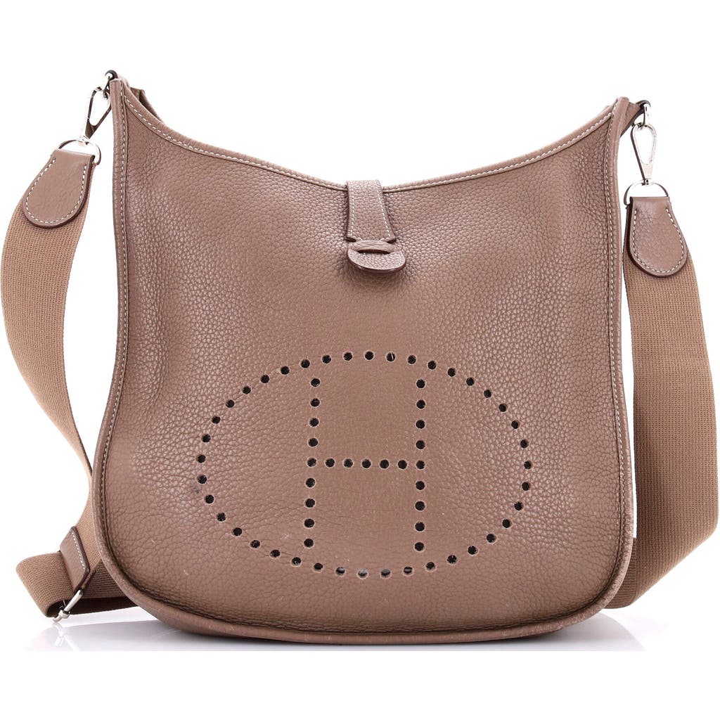 Pre-owned Hermes Hermes Evelyne Bag Gen Iii Clemence Gm In Brown