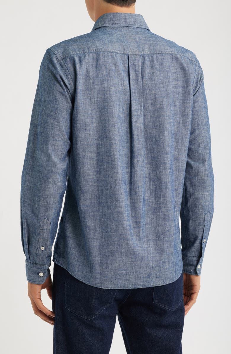 BOSS Roan Kent Slim Fit Cotton Button-Up Shirt, Alternate, color, Dark Blue