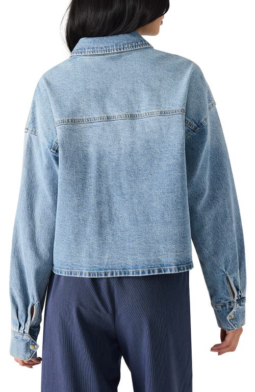 Steve Madden Rafi Denim Crop Shirt In Blue