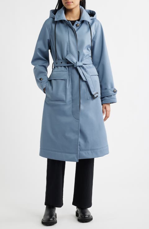 Belted Hooded Raincoat