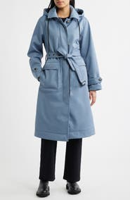 Bernardo Belted Hooded Raincoat
