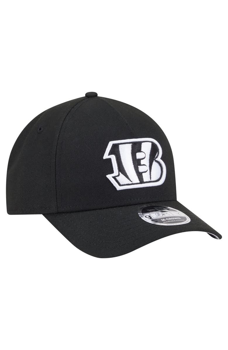 New Era Men's New Era  Black Cincinnati Bengals Team Collection 9FORTY M-Crown A-Frame Adjustable Hat, Alternate, color, Black