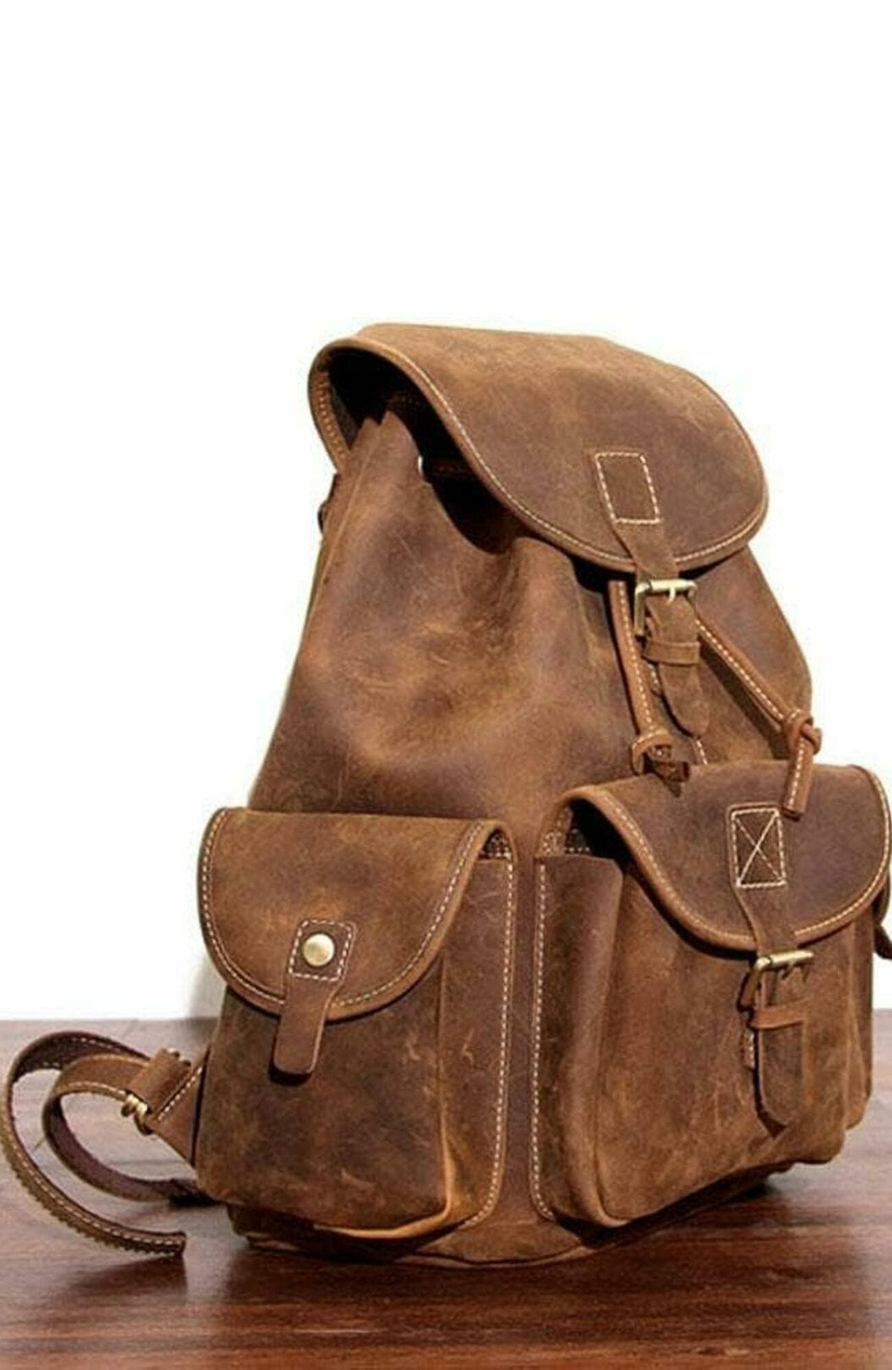 STEEL HORSE LEATHER The Asmund Backpack | Genuine Leather Rucksack, Alternate, color, Brown